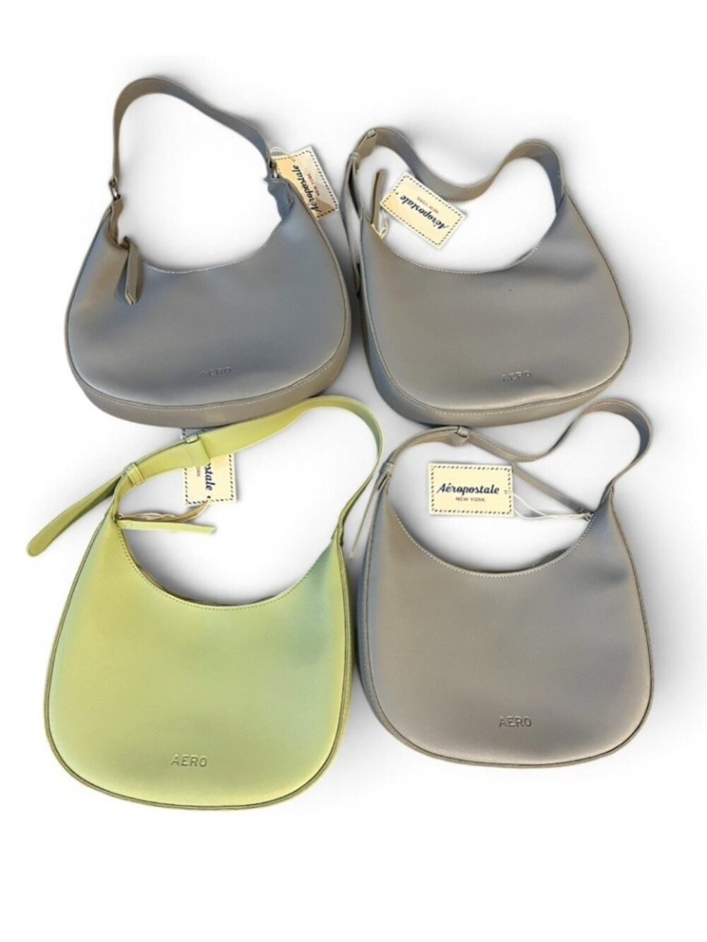 Lot of 4 Aeropostale Green Blue Handbag Shoulder Bag Crescent Purse Aero NWT